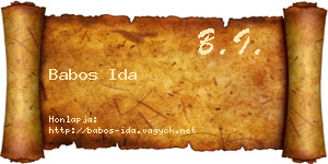 Babos Ida névjegykártya